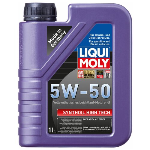 фото 9066 liquimoly синт. мот. масло synthoil high tech 5w-50 cf/sm a3/b4 (1л)