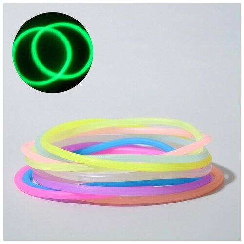 фото Силиконовый браслет "светоотражающий" тонкая линия, набор 10 шт, цвет микс recom