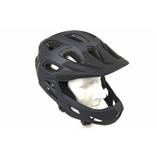 Шлем 8-9110340 BMX/Enduro ABS hard shell tech. CREEK FULLFACE HST 580г. матовый черный 54-58см AUTHOR