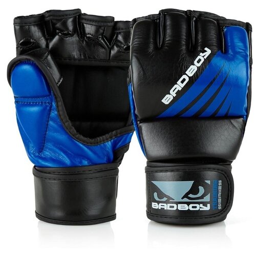 фото Перчатки для мма bad boy training series impact with thumb black/blue l/xl