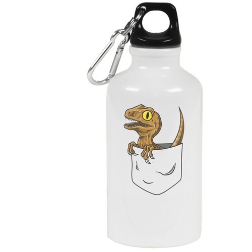 Бутылка с карабином CoolPodarok Динозаврик в кармане