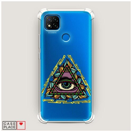 фото Чехол силиконовый противоударный xiaomi redmi 9c всевидящее око арт case place