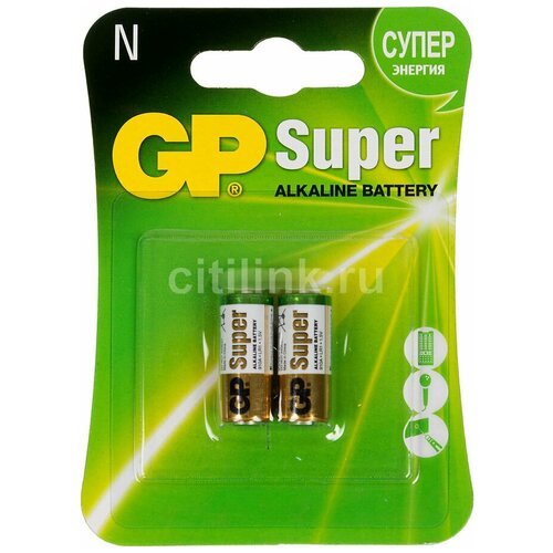N Батарейка GP Super Alkaline 910A LR1, 2 шт. airline lr1 02 батарейка lr1 910a щелочная 2 шт lr1 02