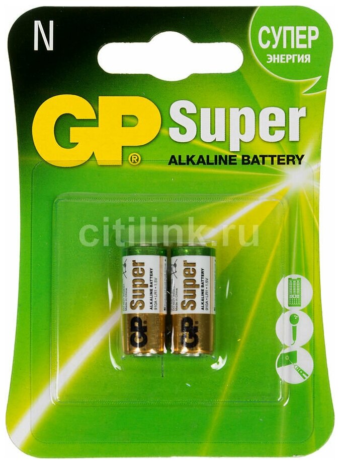 N Батарейка GP Super Alkaline 910A LR1 2 шт.