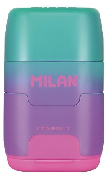 Ластик-точилка Milan COMPACT SUNSET ластик из синт каучука фиол-розовый