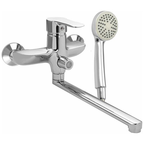 BIANCO - Смеситель в ванную, шаровый, длинный излив, c дивертором на корпусе