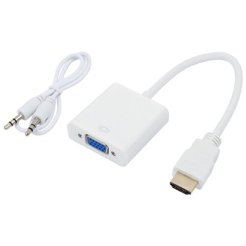 адаптер переходник vixion ad28 hdmi vga белый Конвертер VIXION AD28 HDMI (M) - VGA (F) (белый)