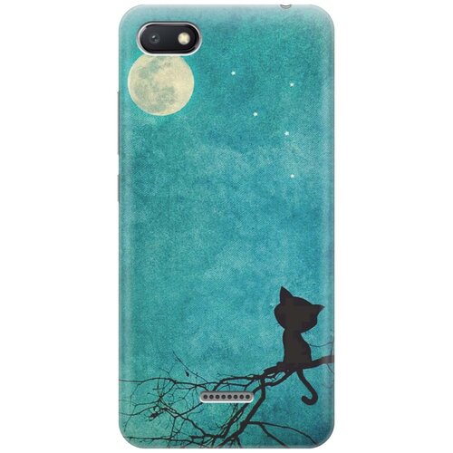 фото Re:paчехол - накладка artcolor для xiaomi redmi 6a с принтом "котенок и луна"