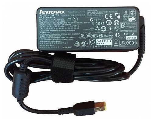 Зарядное устройство для ноутбука Lenovo 45W (19V 2.25A) прямоугольный разъем (ADLX45NCT3A)