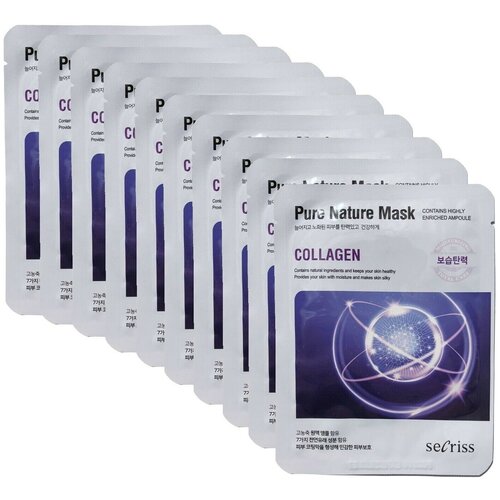 маска для лица тканевая с коллагеном anskin collagen secriss pure nature mask pack 10шт Anskin Collagen Secriss Pure Nature Mask Pack маска для лица тканевая с коллагеном, 10шт