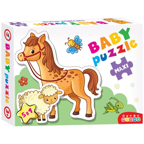 дрофа медиа пазл baby puzzle морские животные 3997 Пазл Дрофа-Медиа Baby Puzzle Домашние Животные (4076), 15 дет., 17х13х3 см