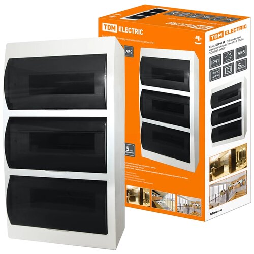 фото Щит распределительный tdm еlectric sq0901-0007 навесной, пластик, модулей 36 белый