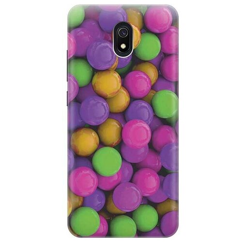 фото Ультратонкий силиконовый чехол-накладка для xiaomi redmi 8a с принтом "разноцветные драже" gosso