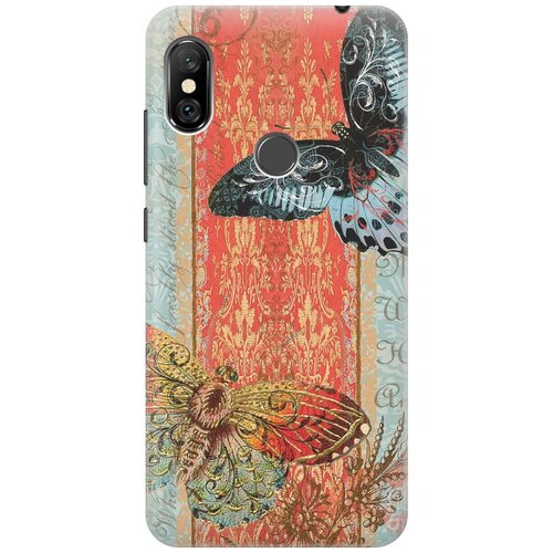 фото Re:paчехол - накладка artcolor для xiaomi redmi note 6 pro с принтом "две бабочки"