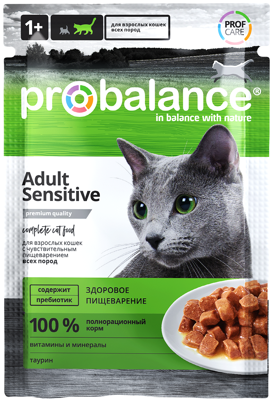 ProBalance 85гр Sensitive корм д кошек с чувст.пищев. пауч - фотография № 1