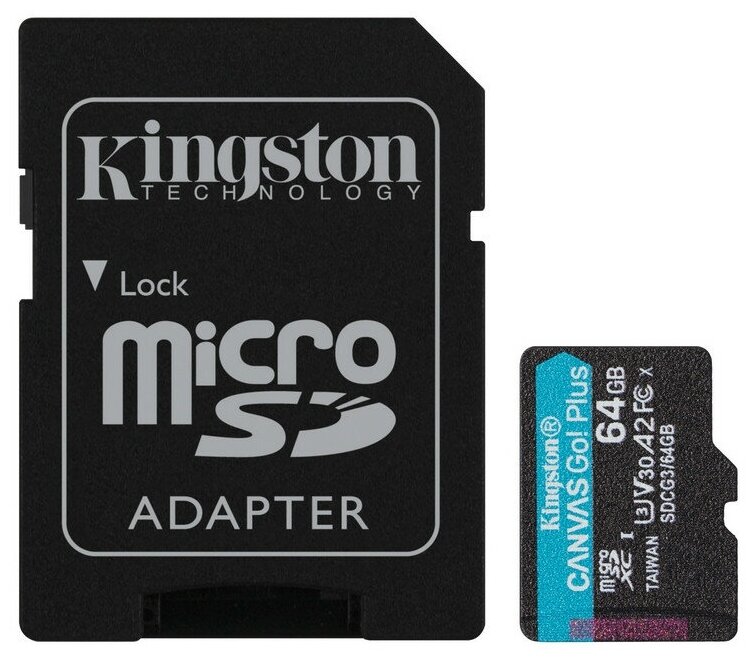 Карта памяти Kingston Canvas Go! Plus microSDXC UHS-I Cl10 +ад SDCG3/64Gb