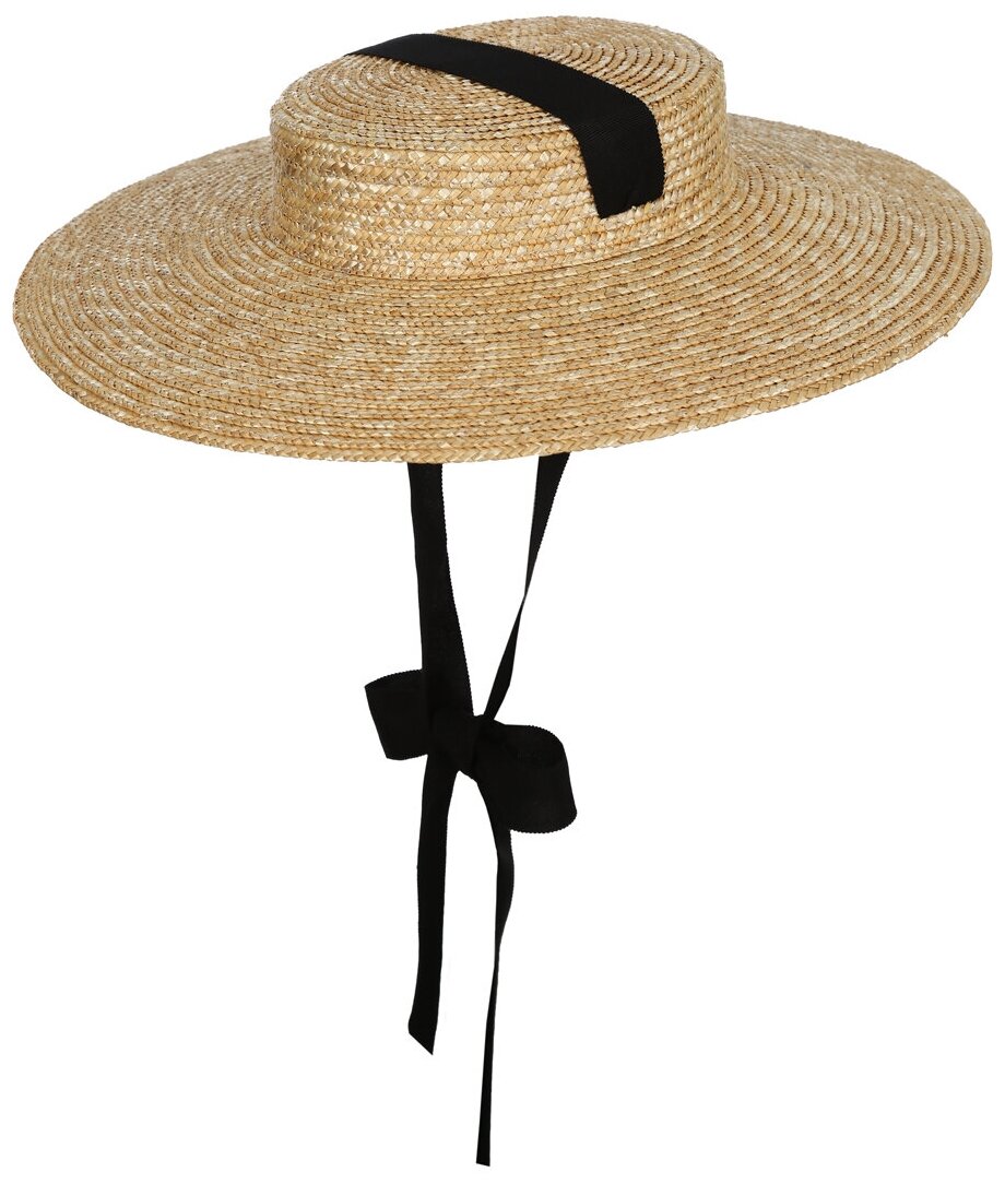 Соломенная шляпа с завязками 