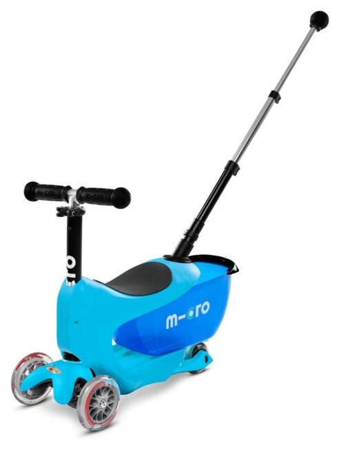 Трехколесный детский самокат Micro Mini2Go Deluxe Plus Синий