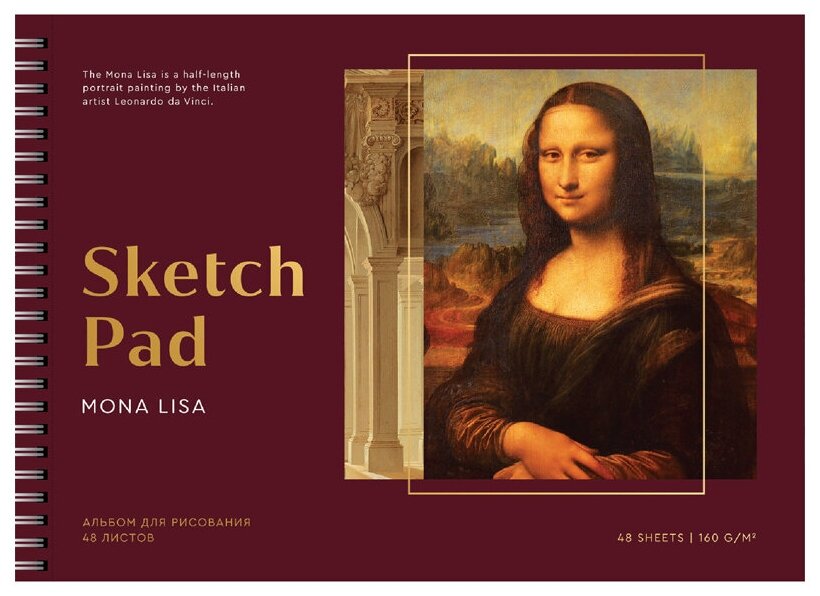 Альбом для рисования на гребне Greenwich Line "Great painters. Da Vinci" А4 48 л 160 г - фото №1