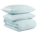 Комплект постельного белья двуспальный из сатина голубого цвета из коллекции Essential - изображение