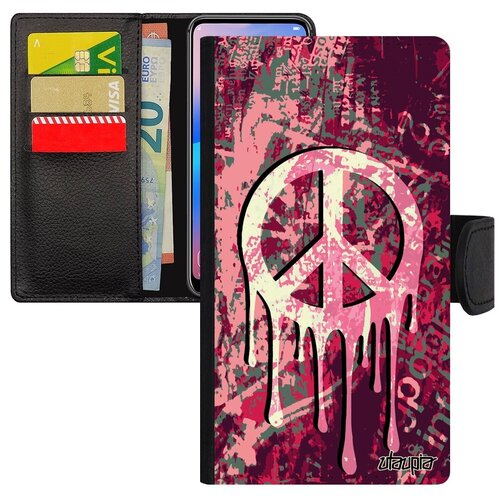 фото Чехол- книжка для мобильного // galaxy a5 2017 // "peace and love" стрит- арт рисунок, utaupia, цветной