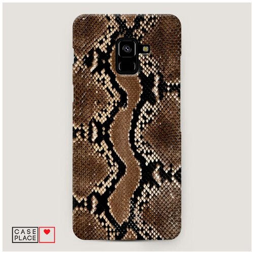 фото Чехол пластиковый samsung galaxy a8 plus 2018 кожа питона case place