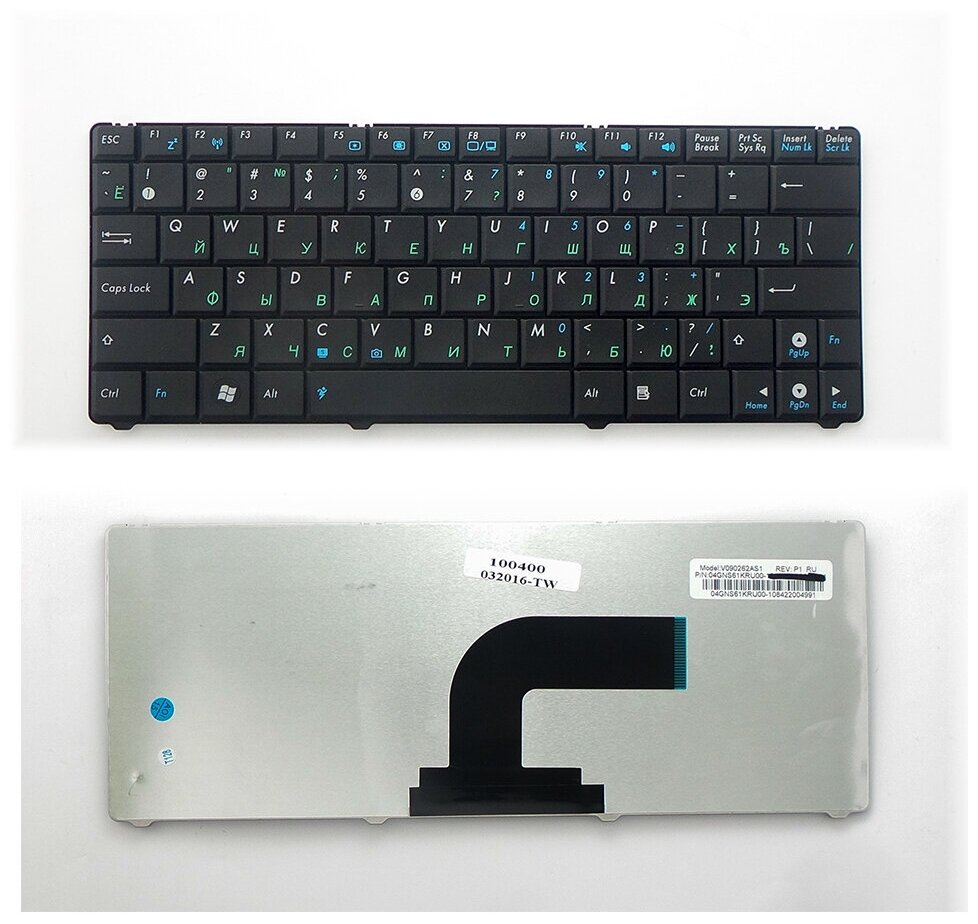 Клавиатура для ноутбука Asus N10 N10A N10C N10E N10J N10JC Series Плоский Enter Белая без рамки PN V090262BS2 1029₽