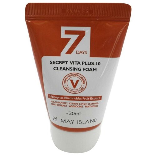 May Island Отбеливающая пенка для умывания 7 Days Secret Vita Plus-10 Cleansing Foam, 30мл