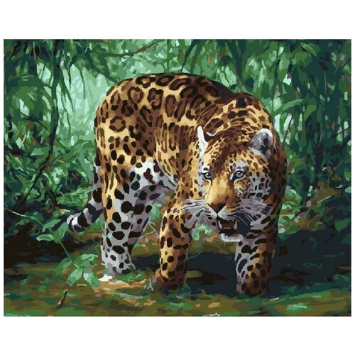 Картина по номерам Леопард в джунглях, 40x50 см