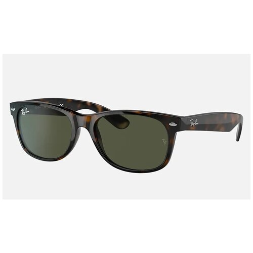 солнцезащитные очки new wayfarer unisex ray ban Солнцезащитные очки Luxottica, коричневый, зеленый