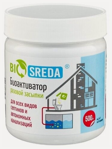 Изображение товара Биоактиватор "BIOSREDA" для септиков и автономных канализаций, разовой засыпки 500 гр