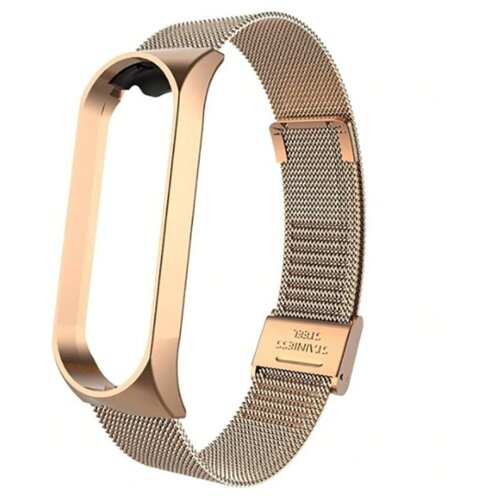 Ремешок металлическая сетка MILAN для фитнес трекера Mi Band 4 золотистый 105500₽