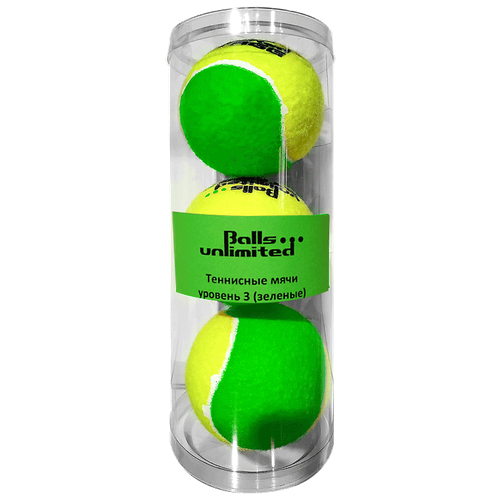 Теннисные мячи Balls unlimited Green x3 теннисные мячи tourspin orange x3