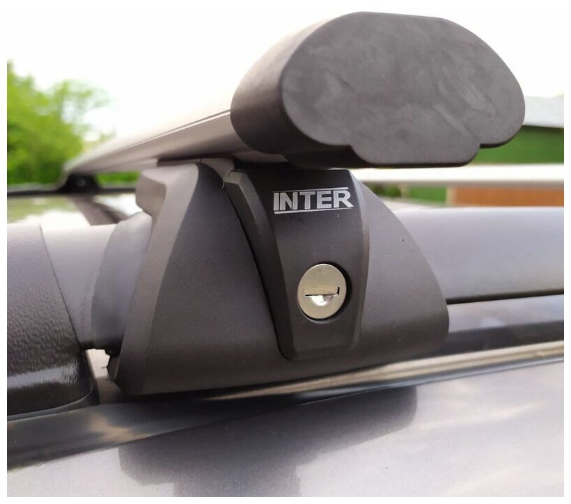 Багажник на крышу Inter Titan для Kia Rio X / Киа Рио Х 2020-2021 с замками, аэродинамические дуги 120