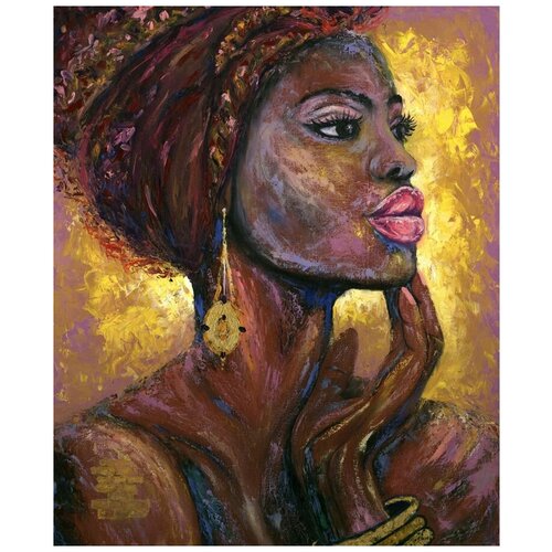 Фотообои Уютная стена Африканский портрет девушки 220х270 см Виниловые Бесшовные (единым полотном)