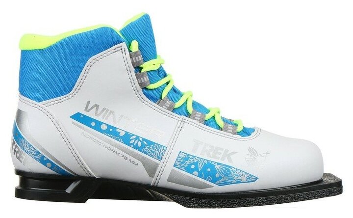 Trek Ботинки лыжные женские TREK Winter 3 NN75, цвет белый, лого синий, размер 31