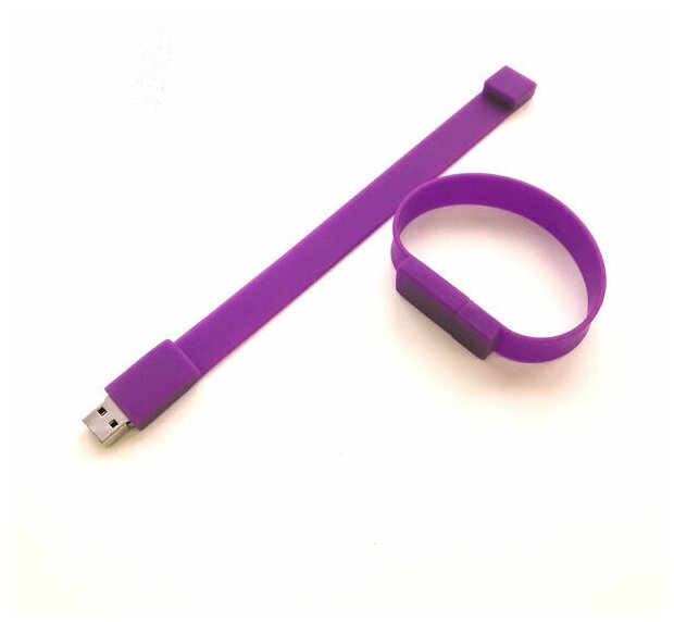 Флешка-браслет С01, 16 ГБ фиолетовая, размер взрослый