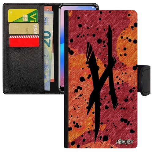 фото Ударопрочный чехол книжка на телефон // samsung galaxy s7 edge // "знак зодиака рыбы" zodiac созвездие, utaupia, оранжевый