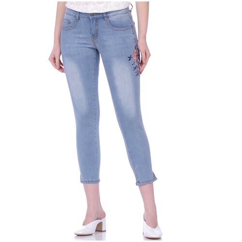 фото Джинсы baon укороченные джинсы с вышивкой baon, размер: 28, голубой