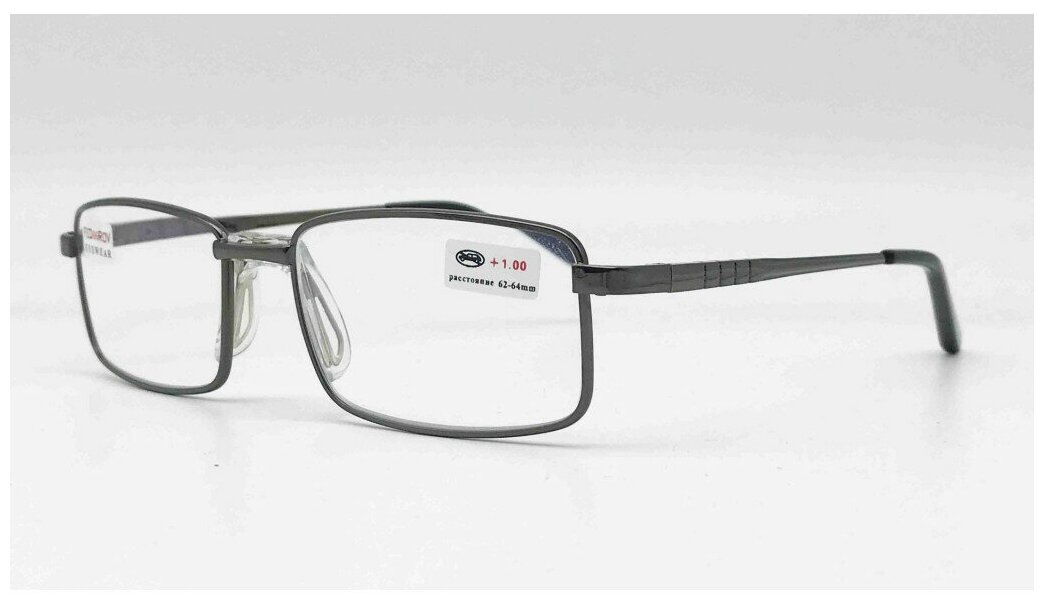 Готовые очки для зрения со стеклянными линзами и флекс душками (серые)