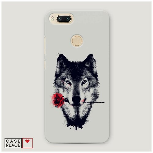 фото Чехол пластиковый xiaomi mi 5x волк с розой case place