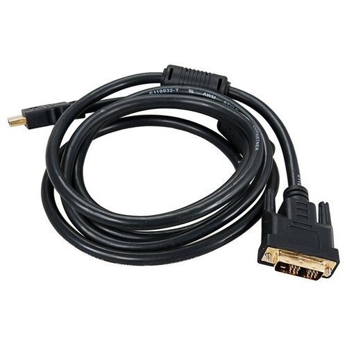 Кабель HDMI - DVI-D, М/19М, 3 м, фер, поз. р, Rexant, чер, 17-6305 шнур hdmi hdmi gold 10м с фильтрами rexant 17 6208