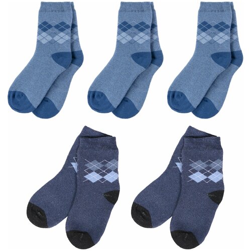Комплект из 5 пар детских махровых носков RuSocks (Орудьевский трикотаж) микс 5, размер 12-14