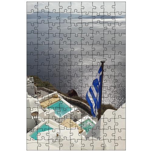 фото Магнитный пазл 27x18см."греция, море, плавательный бассейн" на холодильник lotsprints