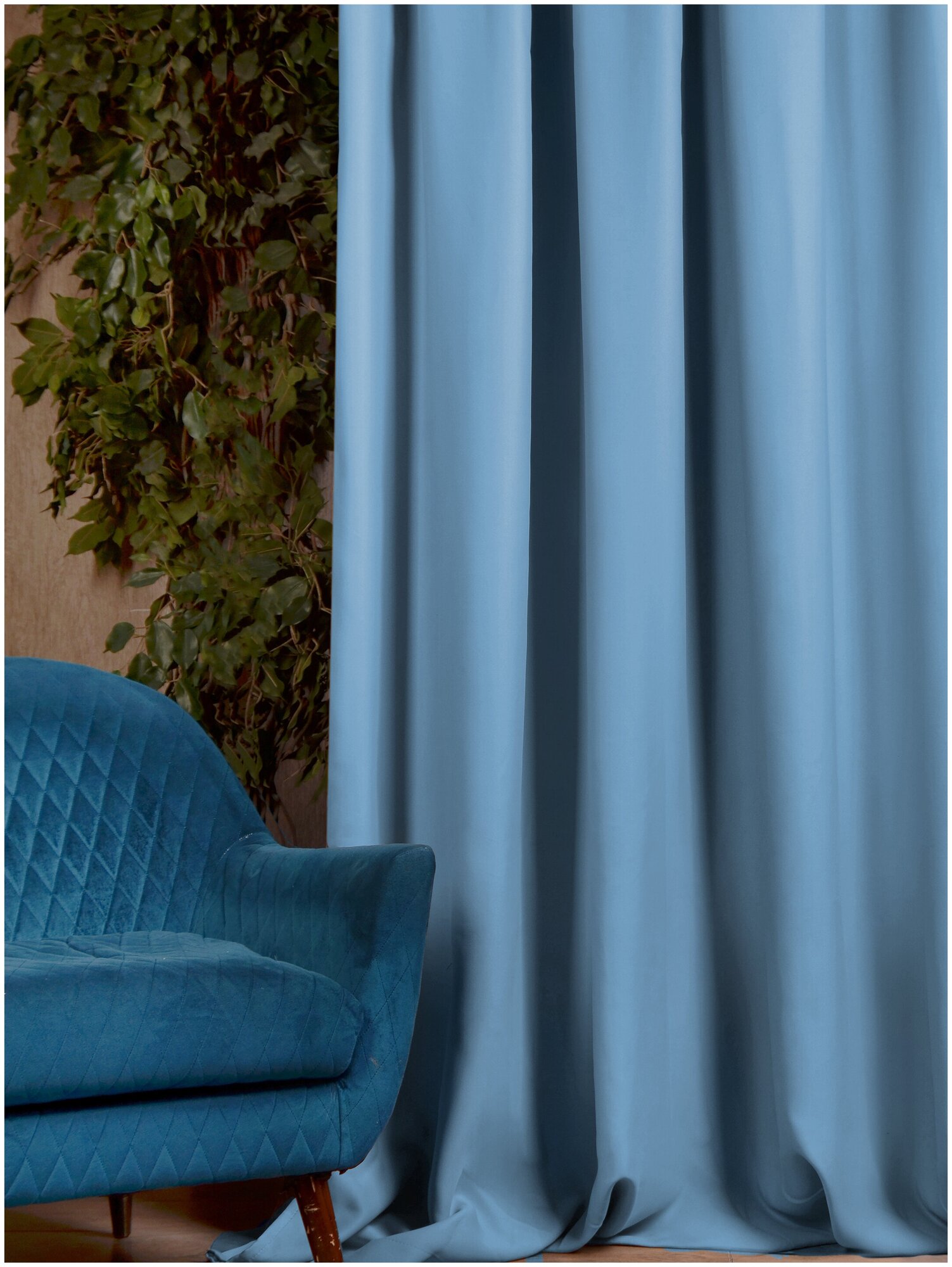 Комплект штор Блэкаут 300 (2 шт по 150) *270 см, ткань Димаут, затемняющие шторы для спальни гостиной кухни детской, светонепроницаемость до 95% - фотография № 1