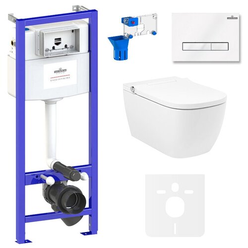 Умный комплект 7 в 1 Lavinia Boho Smart V-Clean 87561125, электронная крышка-биде, пульт ДУ, инсталляция, клавиша смыва, шумоизоляция, диспенсер
