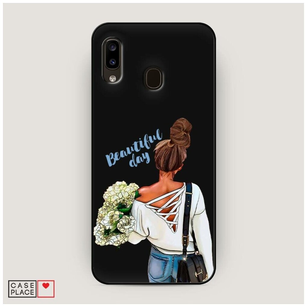 Матовый силиконовый чехол "Beautiful day vector" на Samsung Galaxy A20 / Самсунг Галакси А20