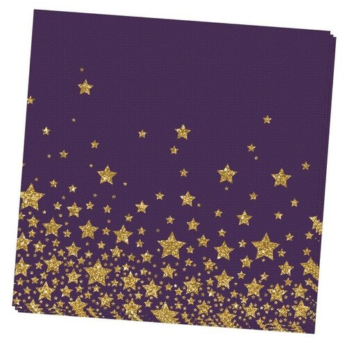 Салфетки бумажные трехслойные Звезды на черном - 2 33*33 см, 20 шт товары для праздника merimeri салфетки клевер 20 шт