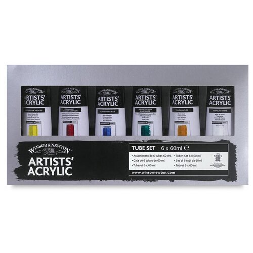 фото Winsor&newton набор акрила artists', 6 цв. по 60мл winsor & newton