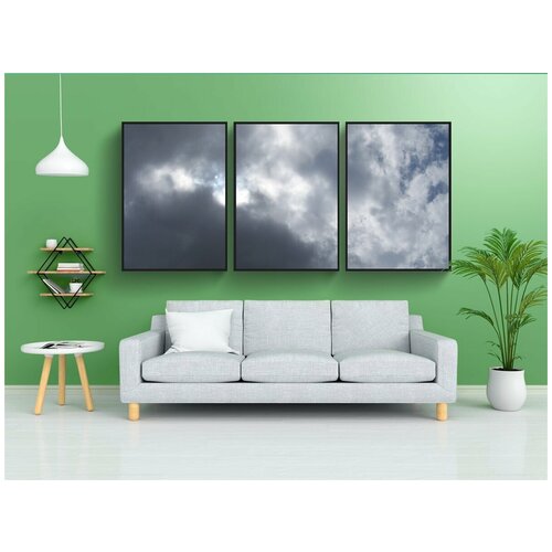 фото Набор модулных постеров для интерьера "небо, облачно, облака" 60x90 см. в тубусе, без рамки lotsprints